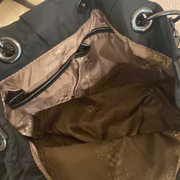 Like NEW! Vince Camuto Black Nylon satchel bag with cross body strap. - Picture 10 of 13